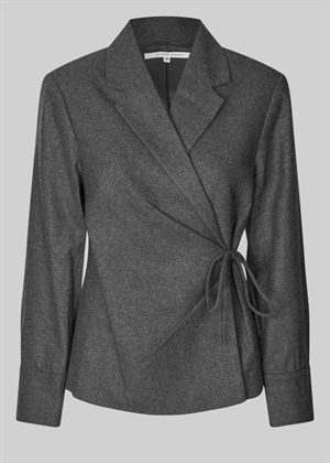 Milea wrap skjorte Dark Grey Melange Second Female 